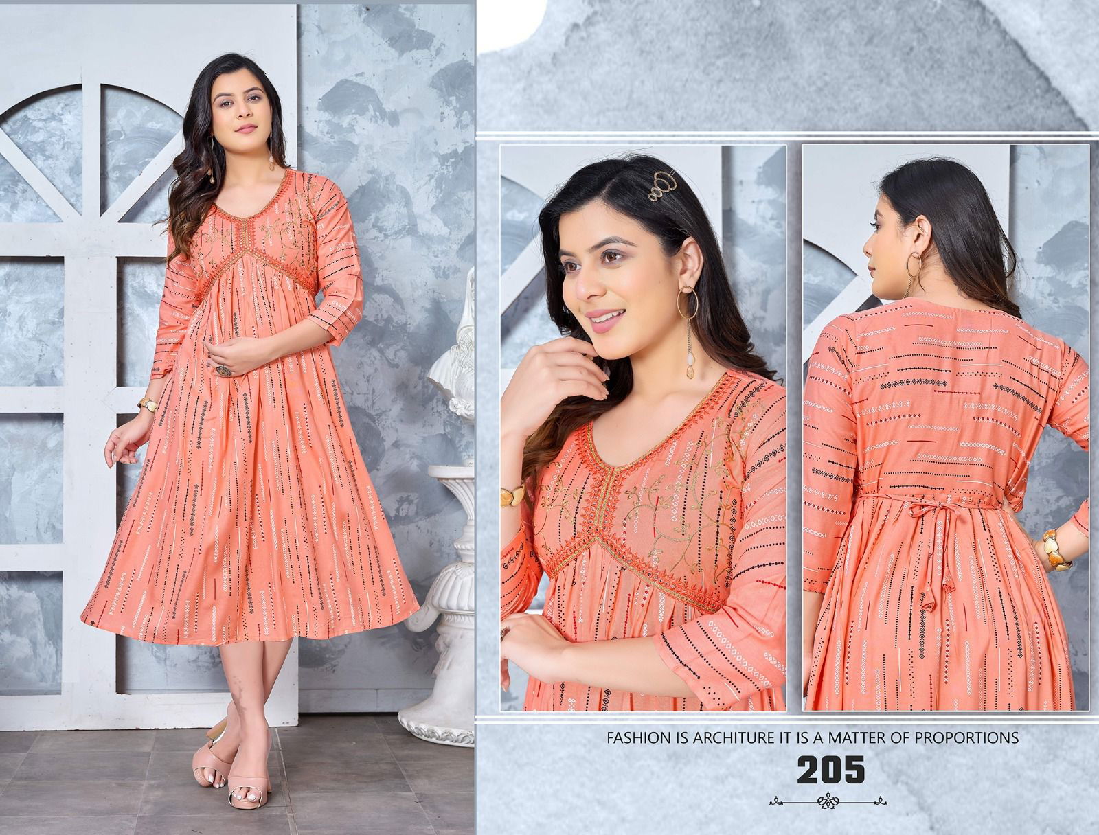 Golden Angel Beauty Alia Cut Anarkali Kurtis Catalog
